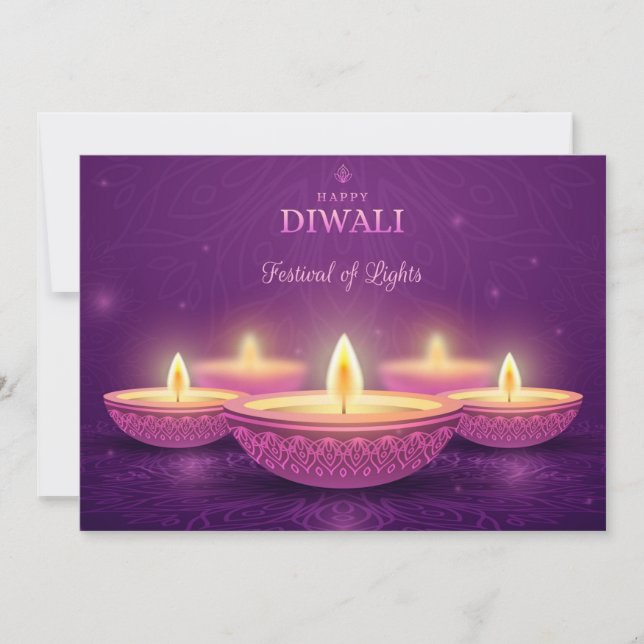 Cartão De Festividades Happy Diwali (Frente)