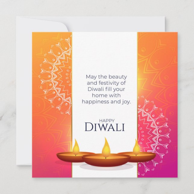 Cartão De Festividades Happy Diwali (Frente)