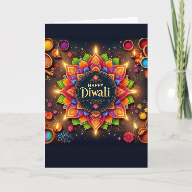 Cartão De Festividades Happy Diwali (Frente)