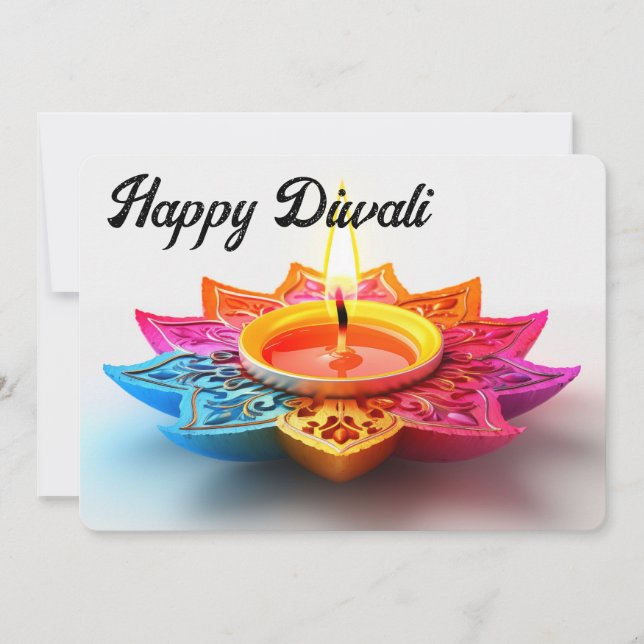 Cartão De Festividades Happy Diwali (Frente)