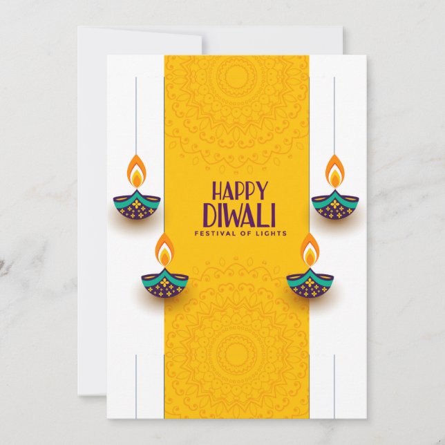 Cartão De Festividades Happy Diwali (Frente)
