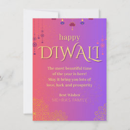 Cartão De Festividades Happy Diwali personalizável