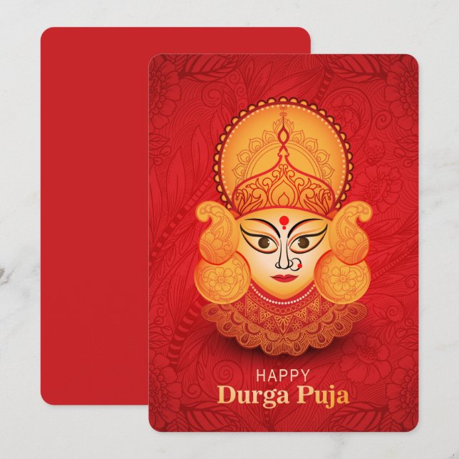 Cartão De Festividades Happy Durga Puja (Frente/Verso)