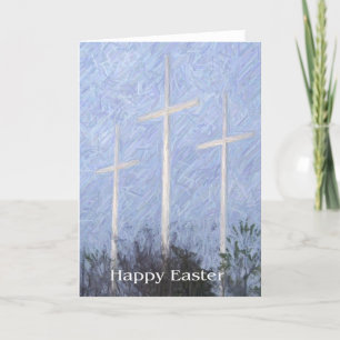 Cartão De Festividades Happy Easter 3 crosses