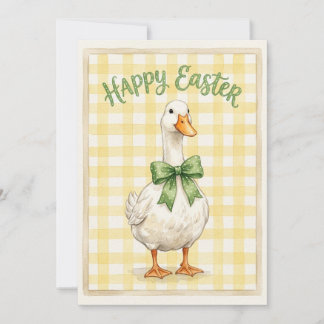 Cartão De Festividades Happy Easter Card With White Duck