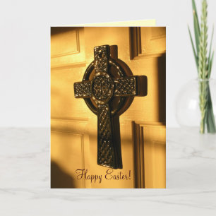 Cartão De Festividades Happy Easter Celtic Cross card