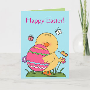 Cartão De Festividades Happy Easter Chick Greeting Card