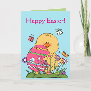 Cartão De Festividades Happy Easter Chick Greeting Card