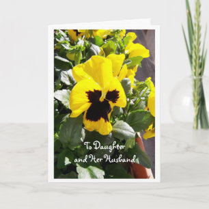 Cartão De Festividades Happy Easter Daughter And Son-in-Law Card Pansy