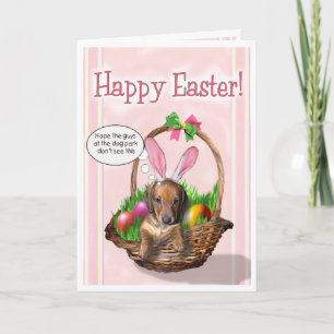 Cartão De Festividades Happy Easter from a Dachshund Puppy