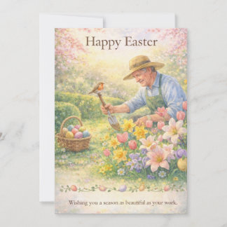 Cartão De Festividades Happy Easter Landscaper Gardener Occupation