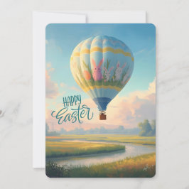 Cartão De Festividades Happy Easter Lowcountry Marshland Hot Air Balloon