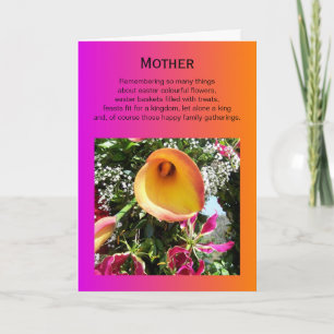 Cartão De Festividades Happy Easter Mother Card - Orange Lilly
