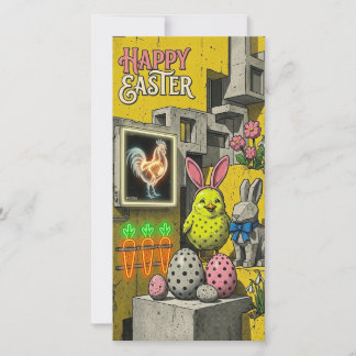 Cartão De Festividades Happy Easter Retro Card