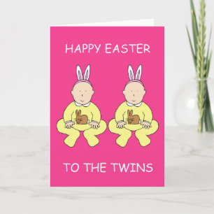 Cartão De Festividades Happy Easter to the Twins