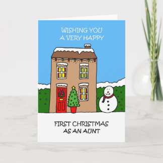 Cartão De Festividades Happy First Christmas as an Aunt