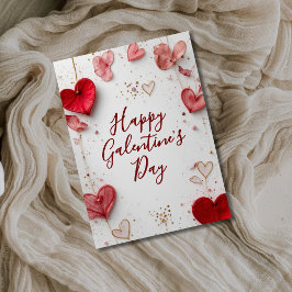 Cartão De Festividades Happy Galentine’s Day Elegant Heart Floral Card