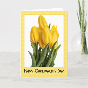 Cartão De Festividades Happy Grandparents Day Yellow Tulips