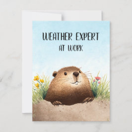 Cartão De Festividades Happy Groundhog Day Cute Colorful Woodchuck 