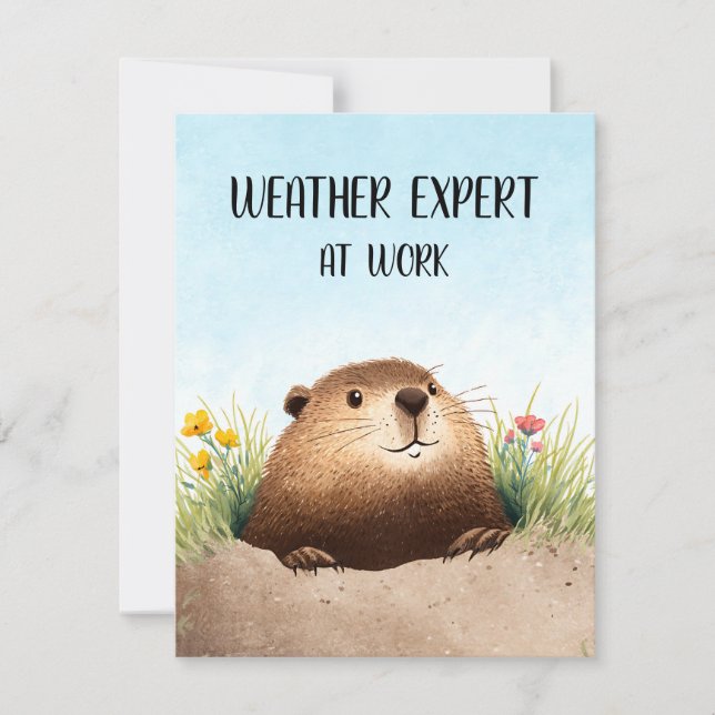Cartão De Festividades Happy Groundhog Day Cute Colorful Woodchuck  (Frente)