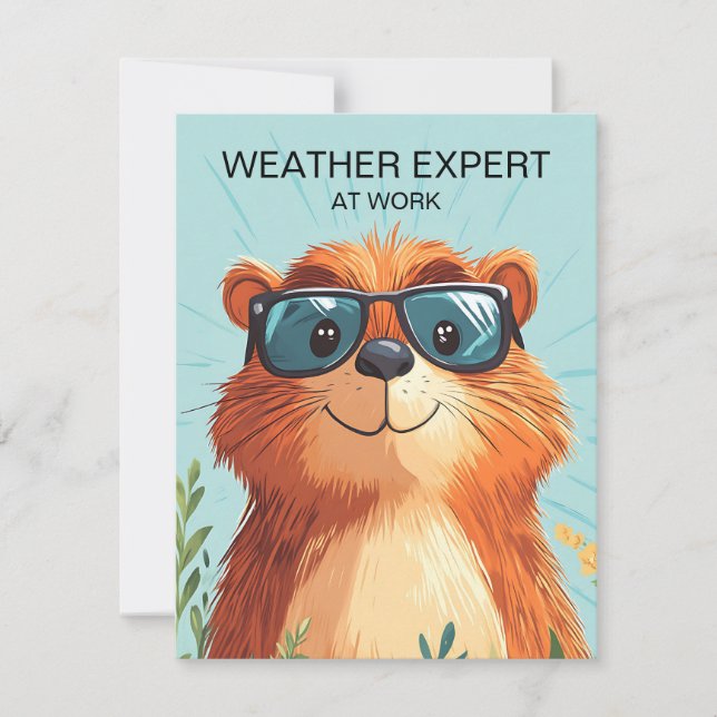 Cartão De Festividades Happy Groundhog Day Cute Colorful Woodchuck (Frente)