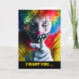 Cartão De Festividades Happy Halloween For Anyone Creepy Evil Clown 