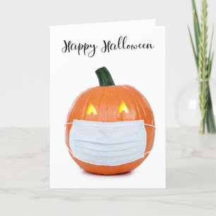 Cartão De Festividades Happy Halloween Jack 'o Lantern in Face Mask