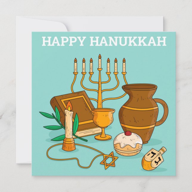 Cartão De Festividades Happy Hanukkah (Frente)