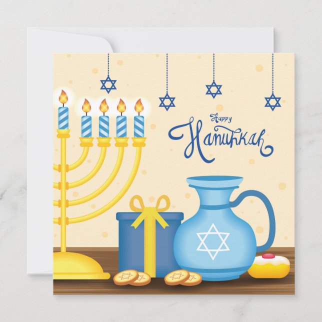 Cartão De Festividades Happy Hanukkah (Frente)