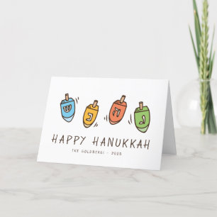 Cartão De Festividades Happy Hanukkah Modern Dreidel
