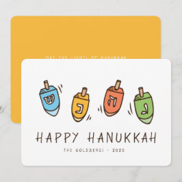 Cartão De Festividades Happy Hanukkah Modern Dreidel