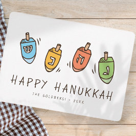 Cartão De Festividades Happy Hanukkah Modern Dreidel