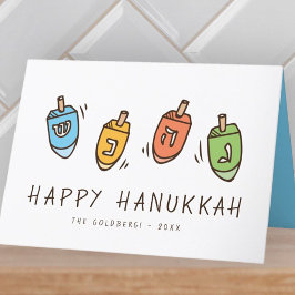 Cartão De Festividades Happy Hanukkah Modern Dreidel