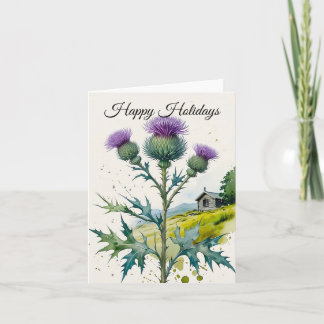 Cartão De Festividades Happy Hlidays Thistle Scottish Highlands