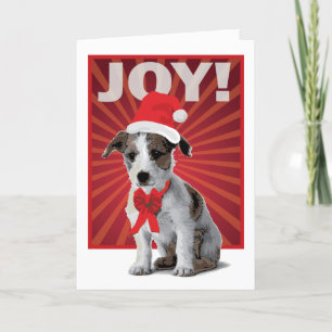 Cartão De Festividades Happy Holiday Dog - Jack Russell Santa