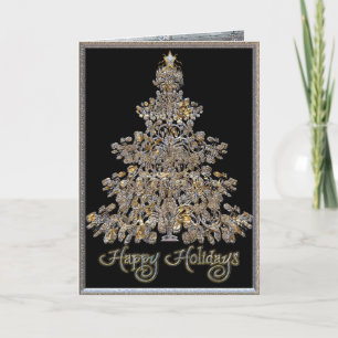 Cartão De Festividades Happy Holiday Tree Glitz