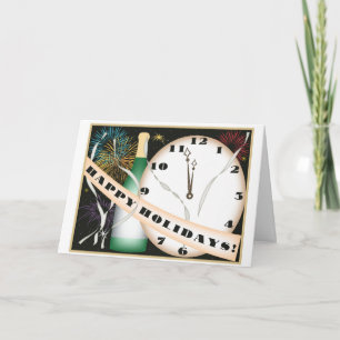 Cartão De Festividades Happy Holidays Art Deco Christmas Card