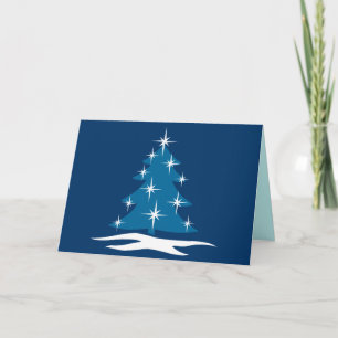 Cartão De Festividades Happy Holidays Cards Classic Blue Tree Card