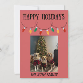 Cartão De Festividades Happy Holidays Christmas Lights Photo Card