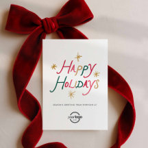 Happy Holidays Corporate Holiday Greeting Card