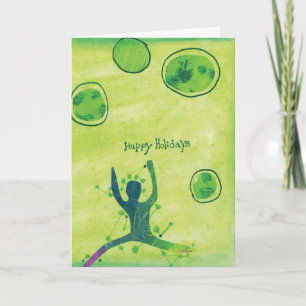 Cartão De Festividades Happy Holidays "Dance of Joy" Greeting Card