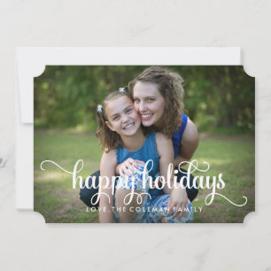 Cartão De Festividades Happy Holidays Elegant Family Photo Card