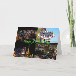 Cartão De Festividades Happy Holidays from Las Vegas Card (Scenic)