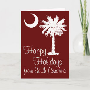 Cartão De Festividades Happy Holidays from SC Garnet Palmetto Moon Card