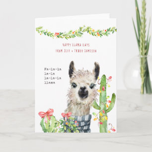 Cartão De Festividades Happy Holidays   Funny Llama-Days Christmas