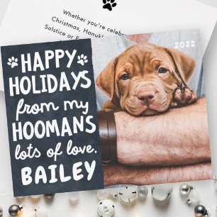 Cartão De Festividades Happy Holidays Funny Modern Pet Custom Photo