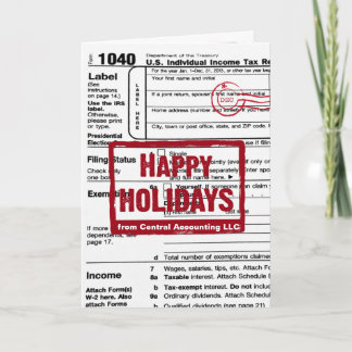 Cartão De Festividades Happy Holidays Income Tax Form 