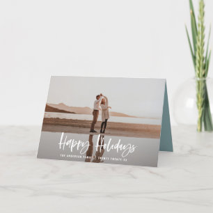 Cartão De Festividades Happy holidays modern, minimal photo christmas