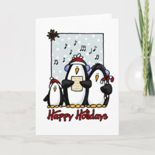 Cartão De Festividades happy holidays penguins