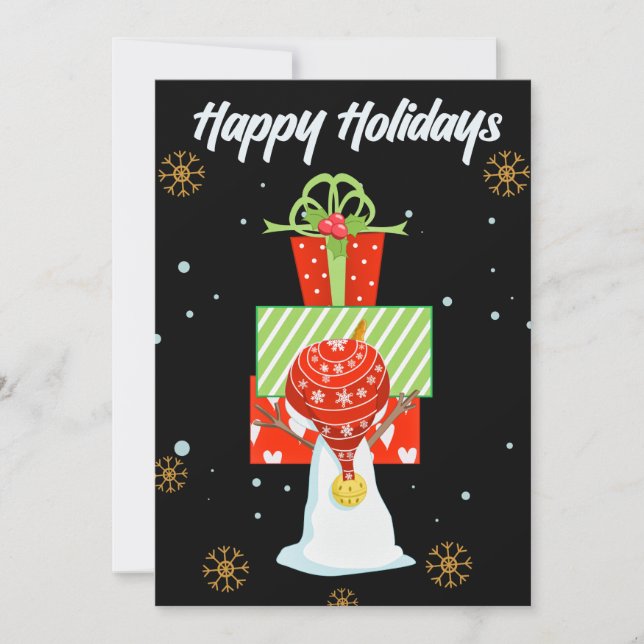 Cartão De Festividades Happy Holidays Snowman Gifts Winter Greeting Card (Frente)